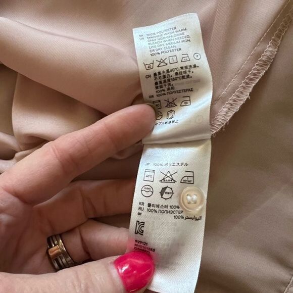 H&m Light Satin Blush Prairie Style Dress - Picture 10 of 14